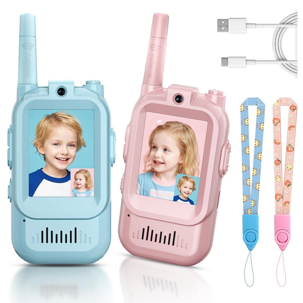 Handheld 2 Pack Rechargeable Video Intercom Kids Walkies Talkies