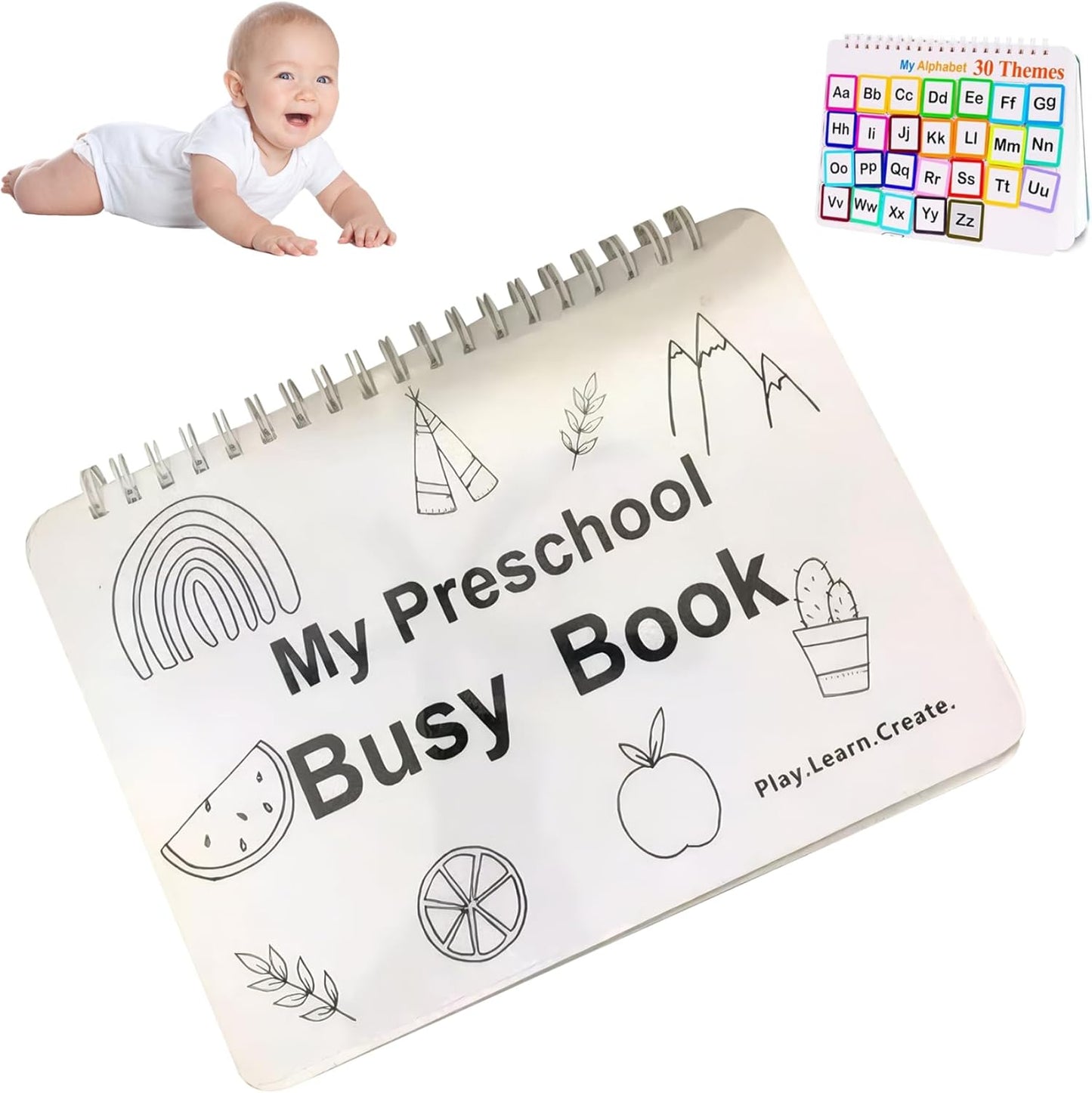 My Preschool Busy Book - 12 Engaging Themes Educational Preschool for Travel and Fun Learning