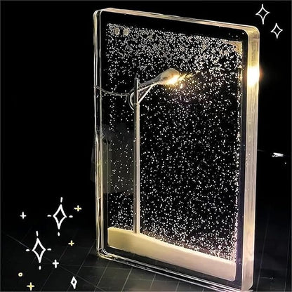 Snow Globe Christmas Lights DIY Snowy Night Flowing Snowy Scenery Street Lamp