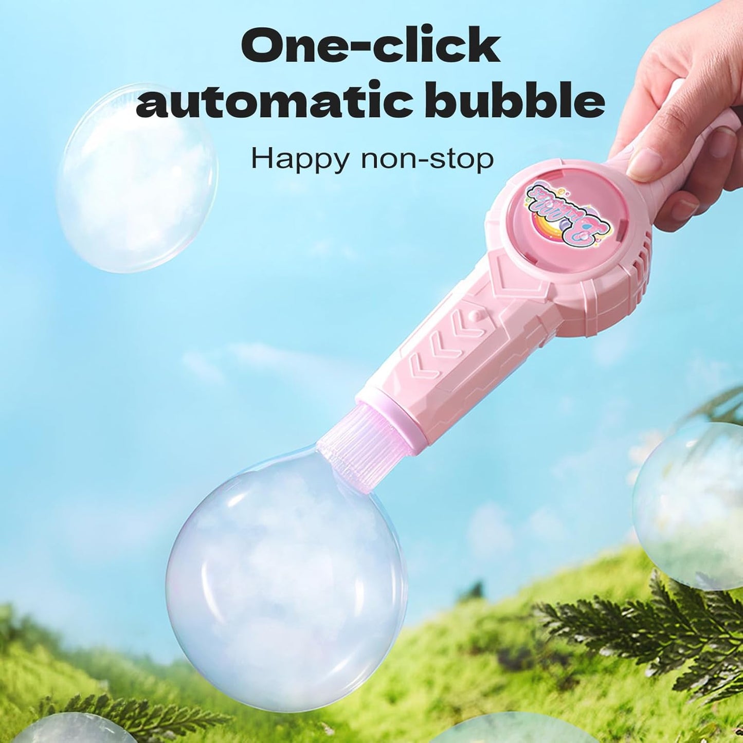Rechargeable Automatic Electric Bubble Machine Colorful Lights & Music