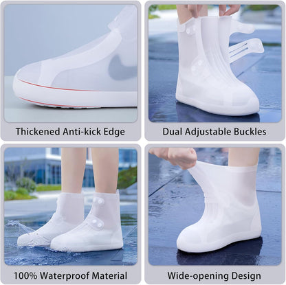 Universal Size Waterproof Sandproof Reusable Silicone High-Top Rain Boots Shoes Covers For Outdoor Overshoes Protection