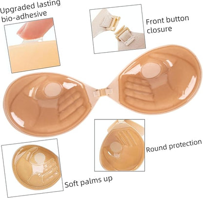 Self-Adhesive Silicone Seamless Front Closure Strapless Invisible Push Up Underwear