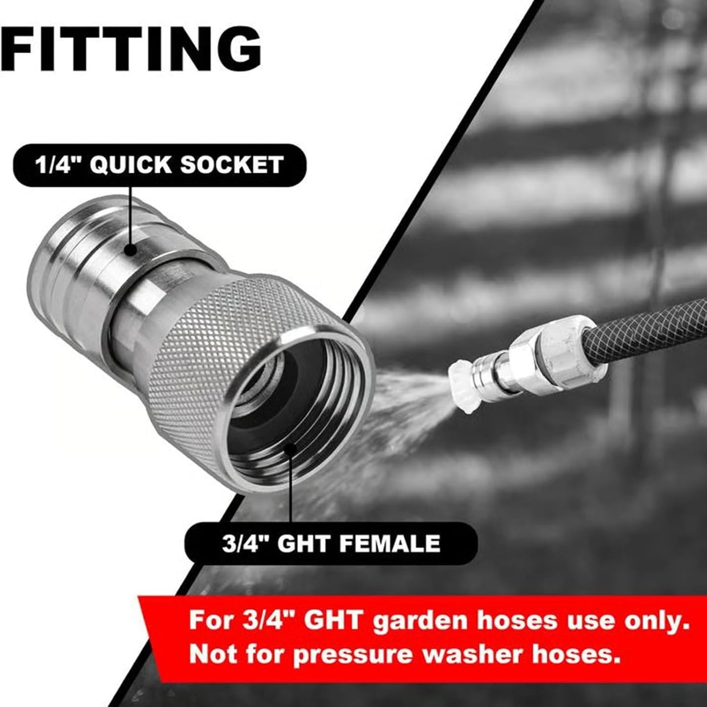 Garden Hose to Mini Power Washer Adapter-3/4 GHT to 1/4