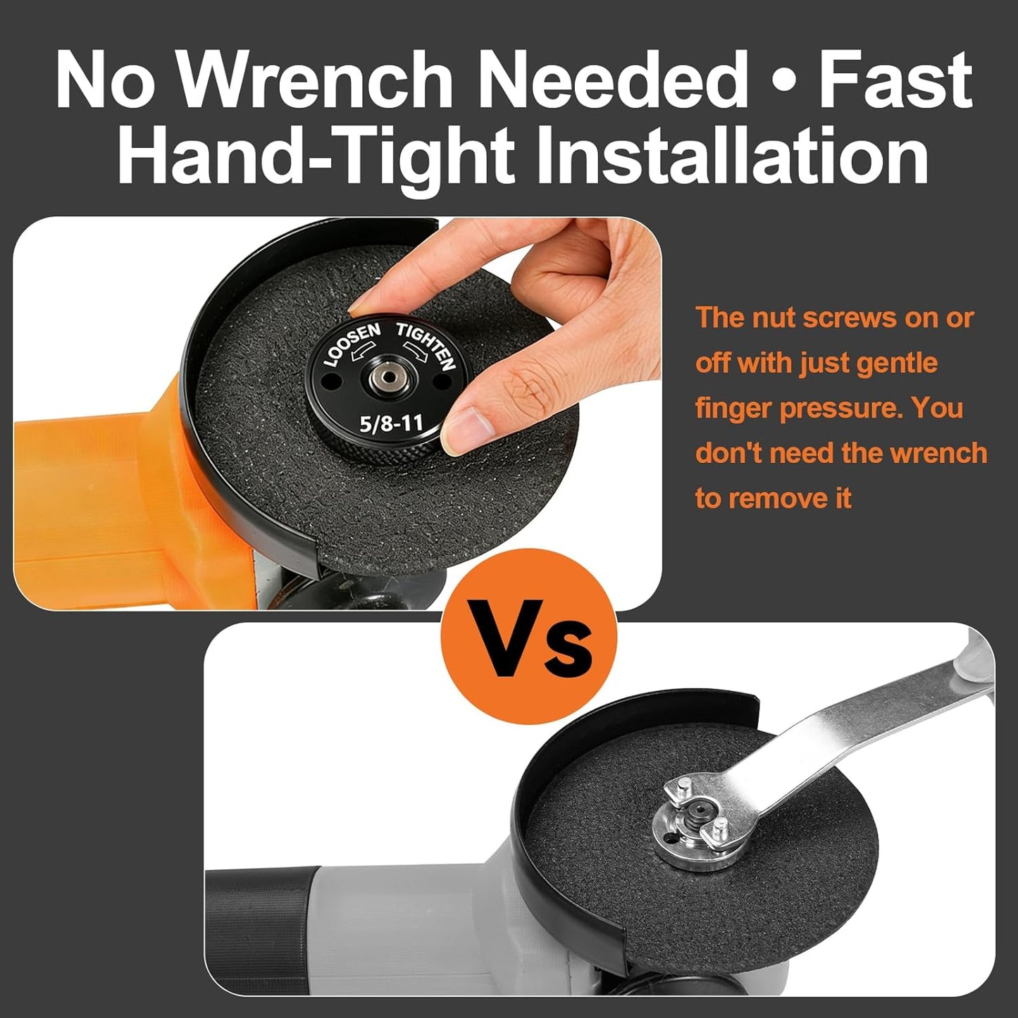 5/8-11 Thread Angle Grinder Flange Nut No Wrench Required