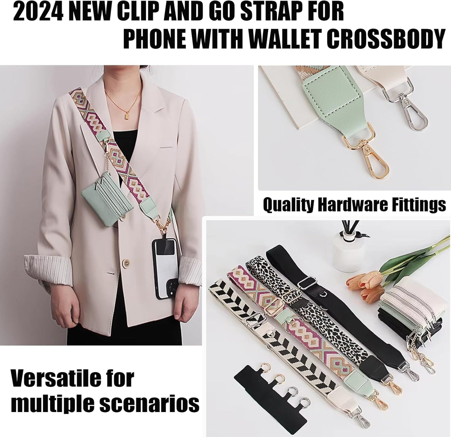 Cell Phone Lanyard Crossbody,Adjustable Cell Phone Strap with Wallet