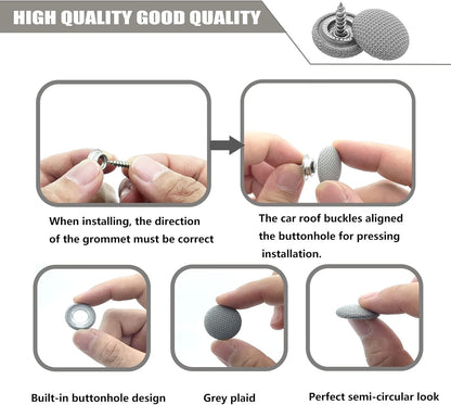 50PCS Automotive Car Roof Headliner Repair Button (with Pushpins + Measure + Screwdriver)
