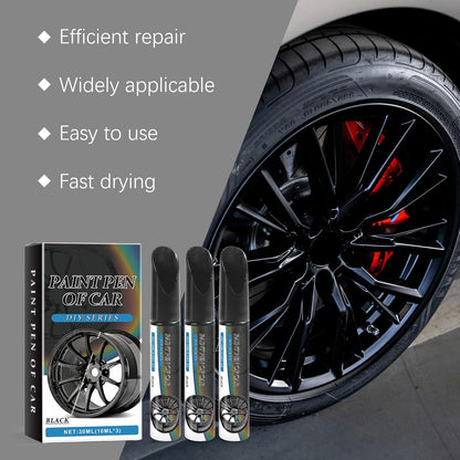 3-Pack Black Alloy Wheel Repair Pen Set for Scratched Rims & Hubcaps