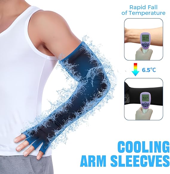 Sun UV Protection Arm Sleeves for Men Women Driving Cycling Sports
