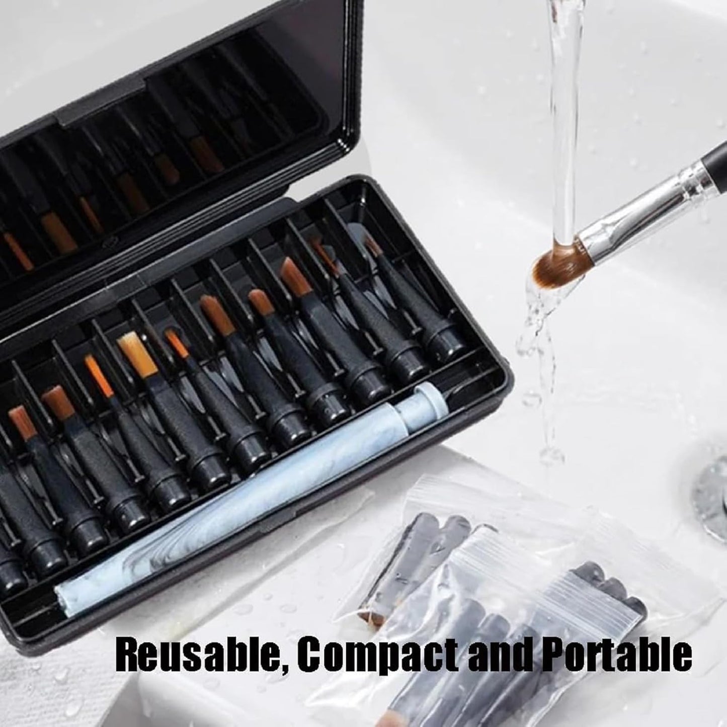 12-Piece Multifunctional Nail Art Brush Set Replaceable Heads
