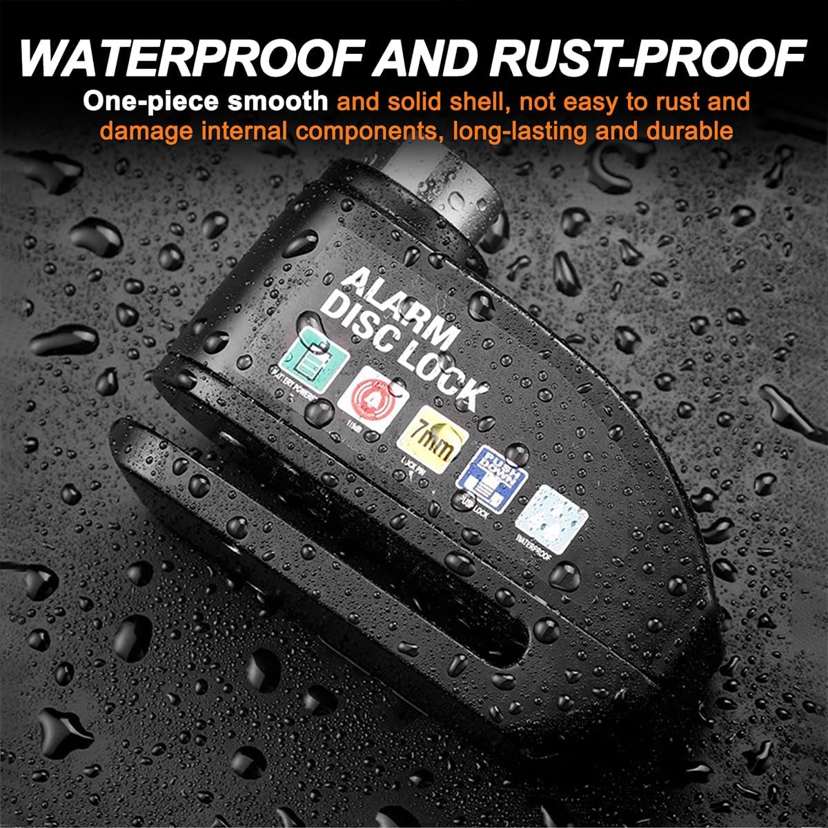 Motorcycle Alarm Disc Brake Lock -Theft Security Lock for Road and Mountain Easy Installation Tamper Resistance for Against Theft