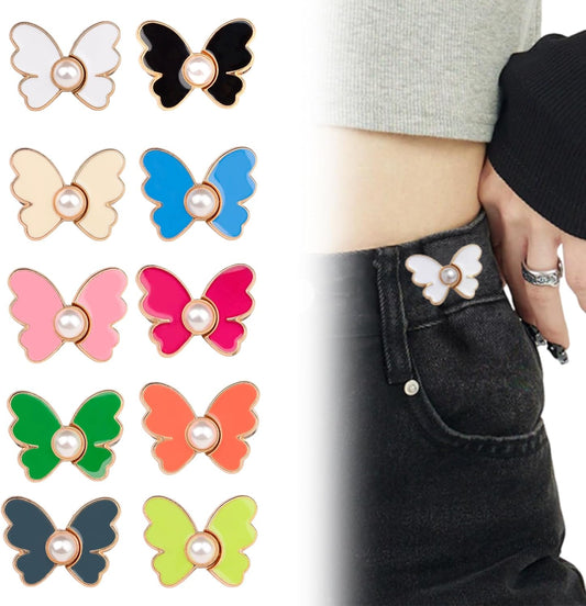 20Pcs Pant Waist Tightener, Detachable Butterfly Clips Jean Buttons