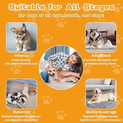 Probiotic Chew for Dogs & Cats for Digestive, Gut, Skin & immune Health, Reduce Diarrhea & Gas