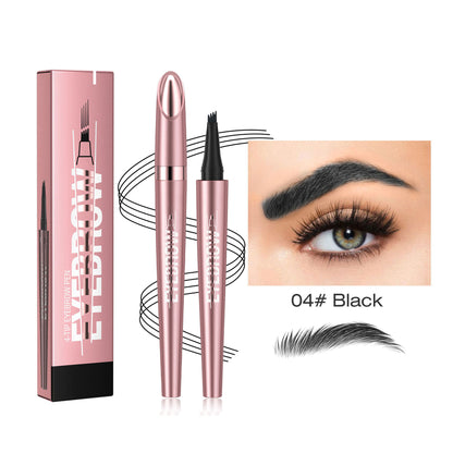 Waterproof Long-Lasting Smudge-Resistant 4-Tip Microblading Eyebrow Pen for Hair Stroke Brows