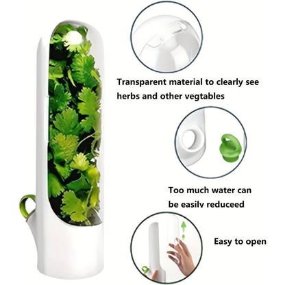 BPA-Free Vegetable Saver Pod with Water Reservoir Case for Refrigerator Fresh Storage