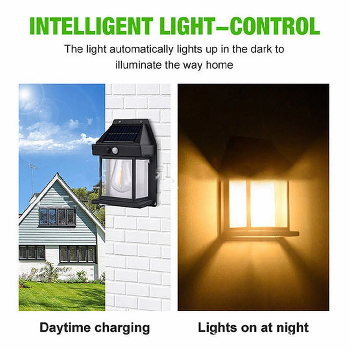 Solar Powered Outdoor Wall Lights Exterior Front Porch Security Light Wall Ornament