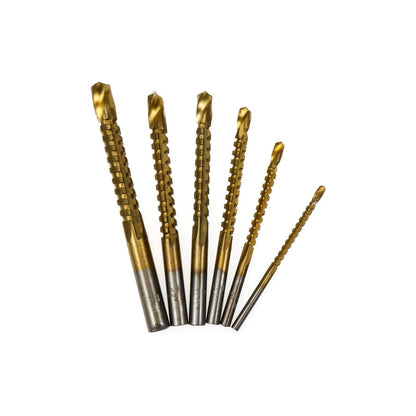 6pcs 3-8mm Titanium HSS Drill & Saw Bit Set For Cutting Carpenter Wood Metal