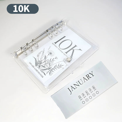 12-Month Money Saving Binder ,10K / 5K / 2.5K Savings Challenge ,Cash Envelope Budget Planner for Home & Office