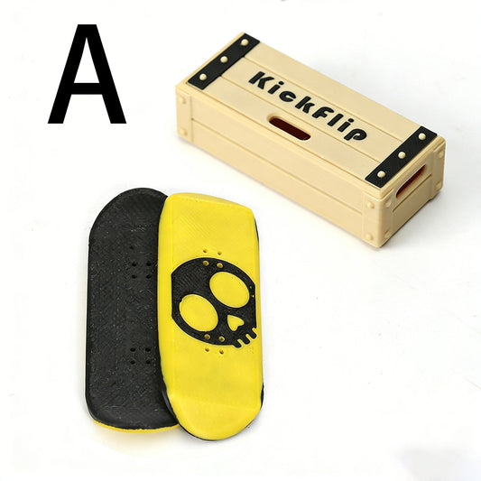 Magnetic Kickflip Fidget Slider Toy for Adults, Mini Flip Fingerboard Skateboard with Storage Crate Portable