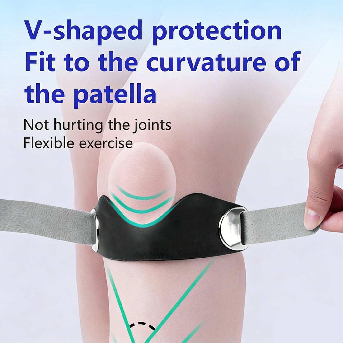 2-Pack Adjustable Patella Strap for Running & Sports - One Size Fits Most