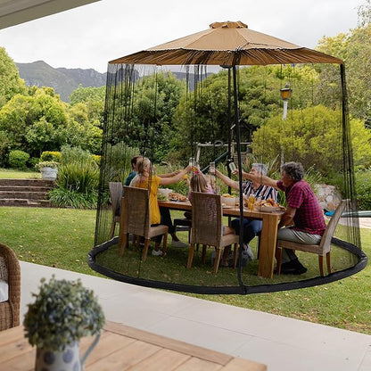 Patio Umbrella Insect Screen (with Zippered Door and Polyester Mesh)