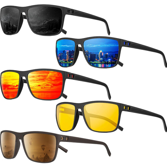 Square Polarized Golf Sunglasses for Men UV Protection