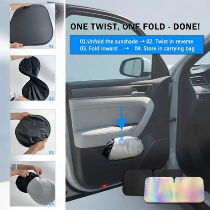 Foldable Anti-UV Windshield Sunshade, Multipurpose Car Front Window Heat Protective Umbrella for Sedan SUVs