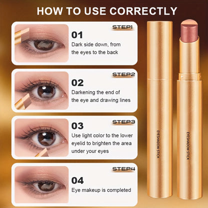 4pcs Tri-Color Gradient Waterproof Eyeshadow Stick Set