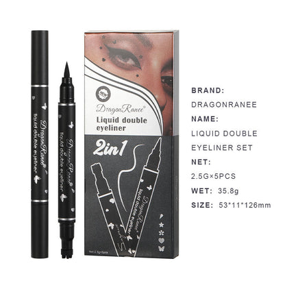 5PCS Black Liquid Eyeliner Stamps Set