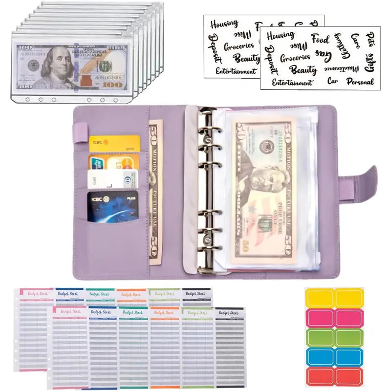 Budget Binder Envelopes A6 Saving Binder with Zipper envelopes