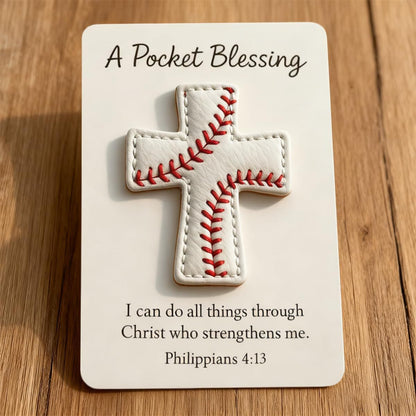 Baseball Pocket Cross Blessing Gift Encouragement Token(2PCS)