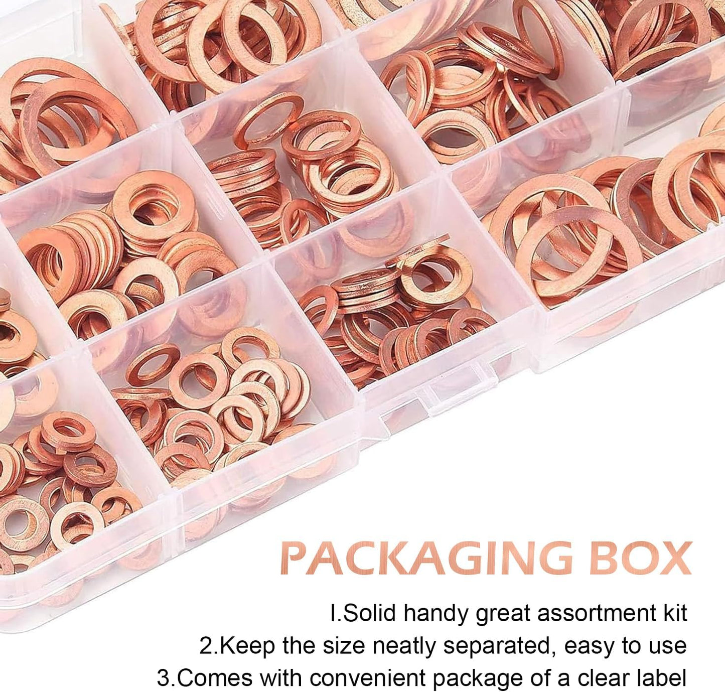 200 PCS Copper Crush Washer Oil Drain Plug Gasket Kit