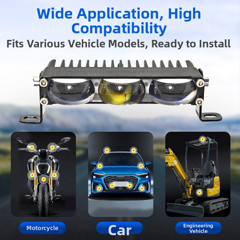 Mini LED Headlight Bumper Fog Lamps Projector Lens Car Light