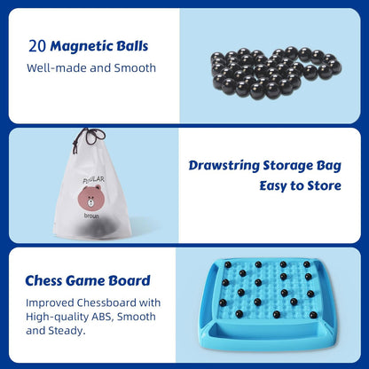 Magnetic Chess Game Set for Kids and Adults Family, 20 Pieces, 2-4 Players