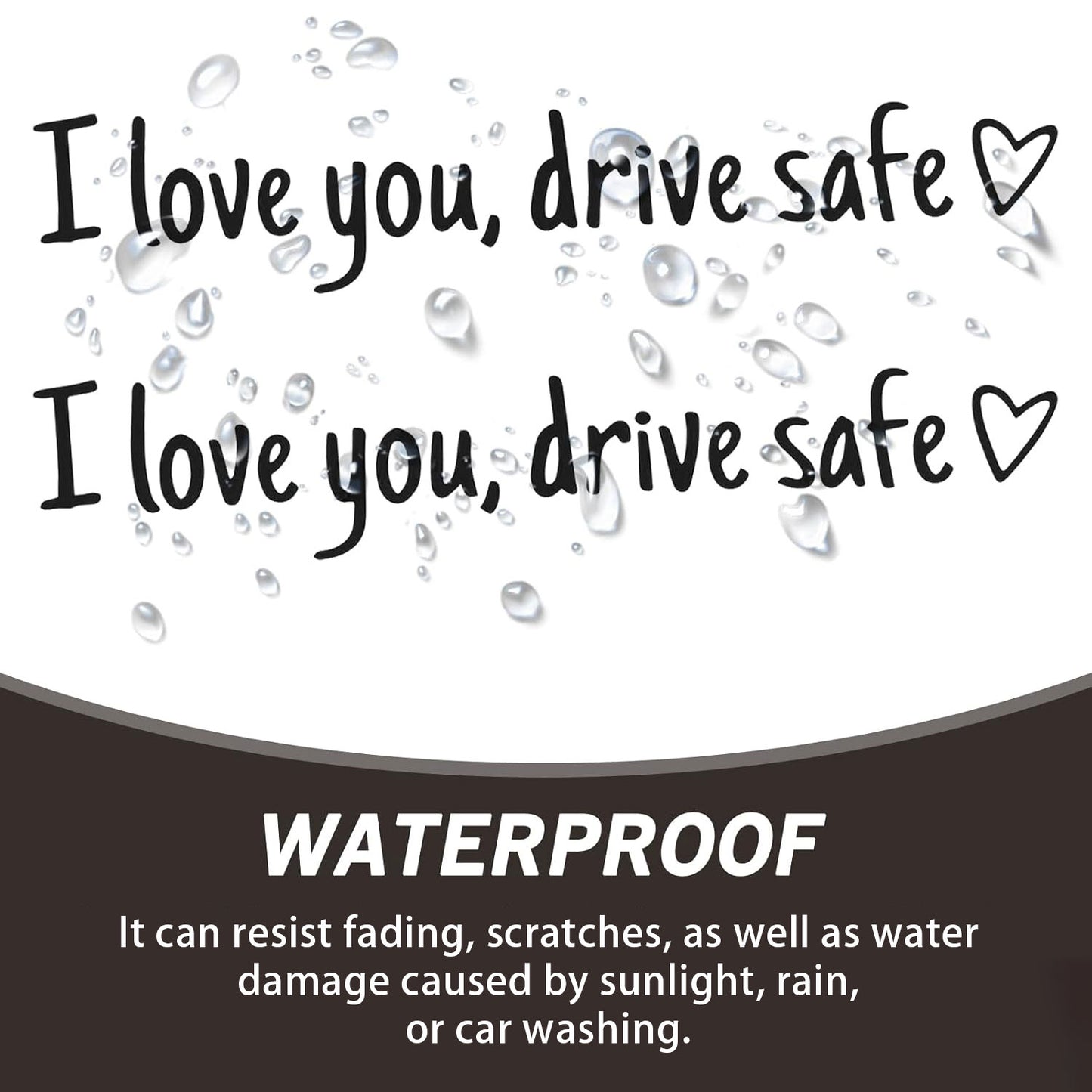 4 "I Love You, Please Drive Safely" Car Rearview Mirror Stickers