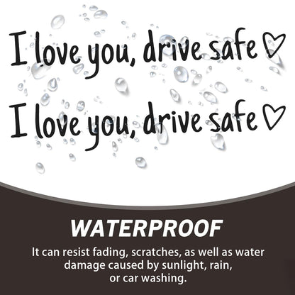 4 "I Love You, Please Drive Safely" Car Rearview Mirror Stickers