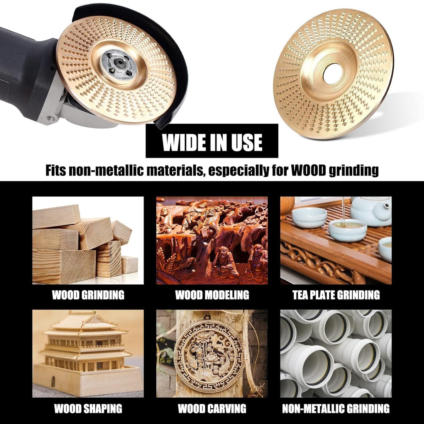 3PCS Wood Carving Disc Set Aperture Woodworking Grinding Disc Polishing Wheels