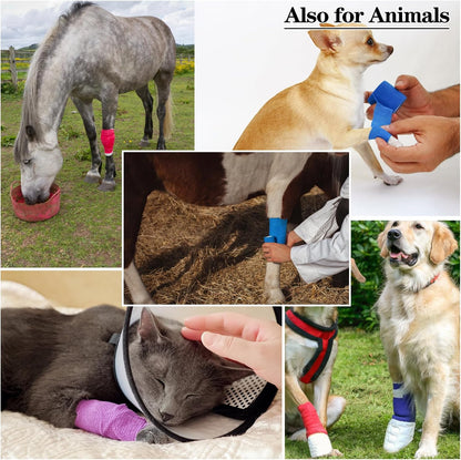 3 Pack 2 Inches Self Adhesive Bandage Wrap Vet Wrap