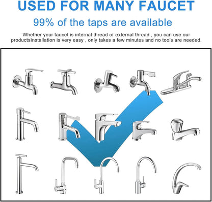 Kitchen Faucet Aerator Sink Tap Sprayer Head, 3 Molds Adjustable Faucet Sprayer, 360° Rotatable Faucet Extension Tubes