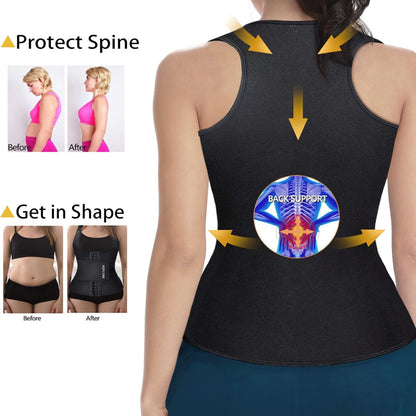 Neoprene Sauna Sweat Waist Trainer Corset Trimmer Vest for Women Tummy Control