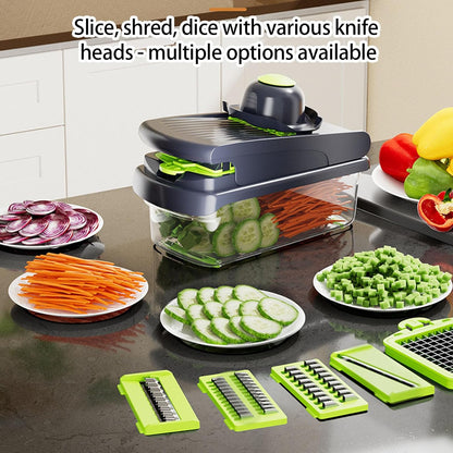 Safe Hand Protection Reusable Vegetable Chopper Mandoline Slicer For Vegetables Fruits Cutting -  ABS Stainless Steel Design Multi Function For Dicing Mincing