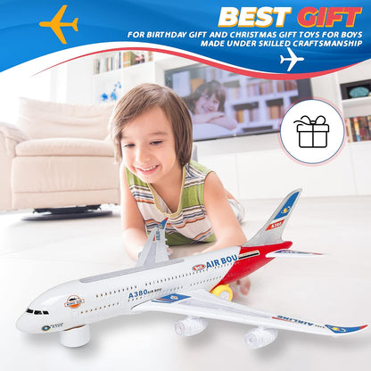 Airbus Plane with Flashing Lights Bump-N-Go A380 Model Toy