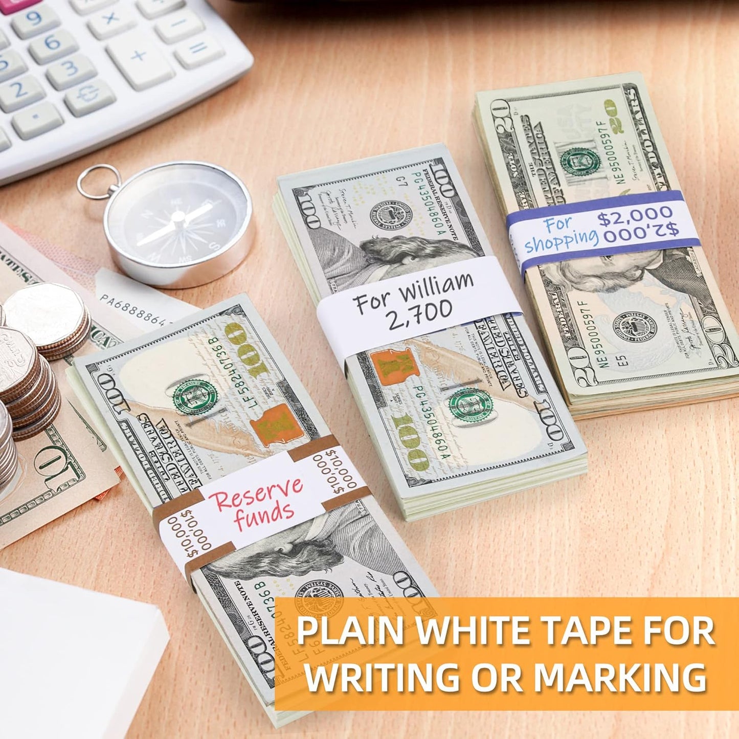 550 Pack Money Bands for Cash Self Adhesive Wrappers for Bills 11 Colors