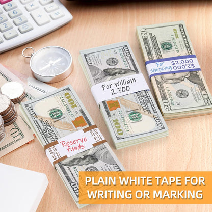 550 Pack Money Bands for Cash Self Adhesive Wrappers for Bills 11 Colors