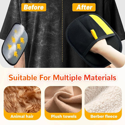 Pet Hair Removal Gloves - Efficient Fur Collector for Dogs Cats Soft Grooming Mitts Easy Clean