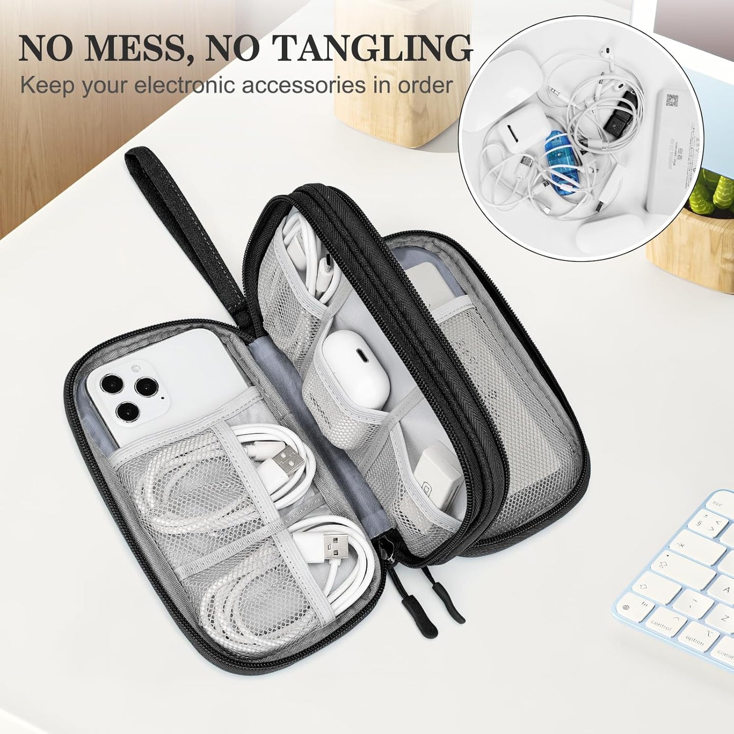 Electronic Organizer Small Travel Cable Organizer Bag