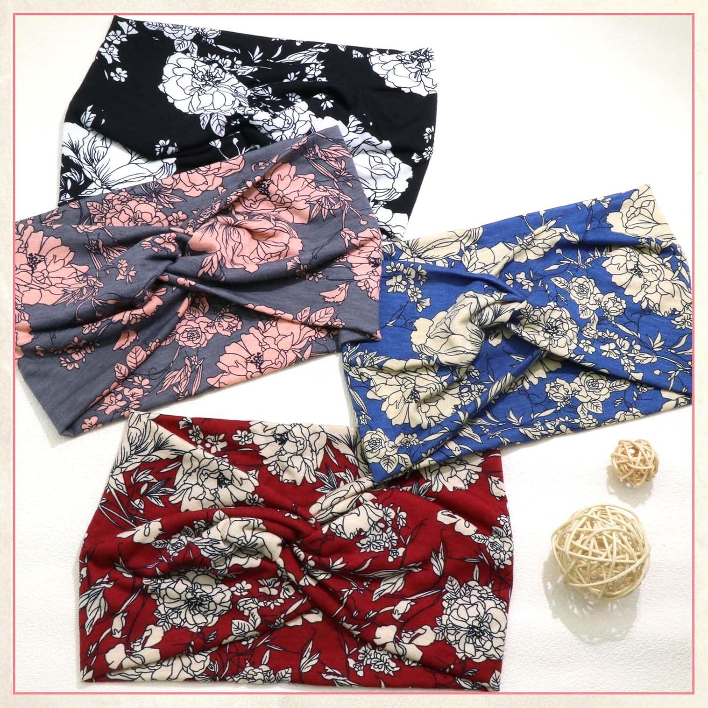 6 Pack Extra Wide Headbands for Women Large Turban Headband