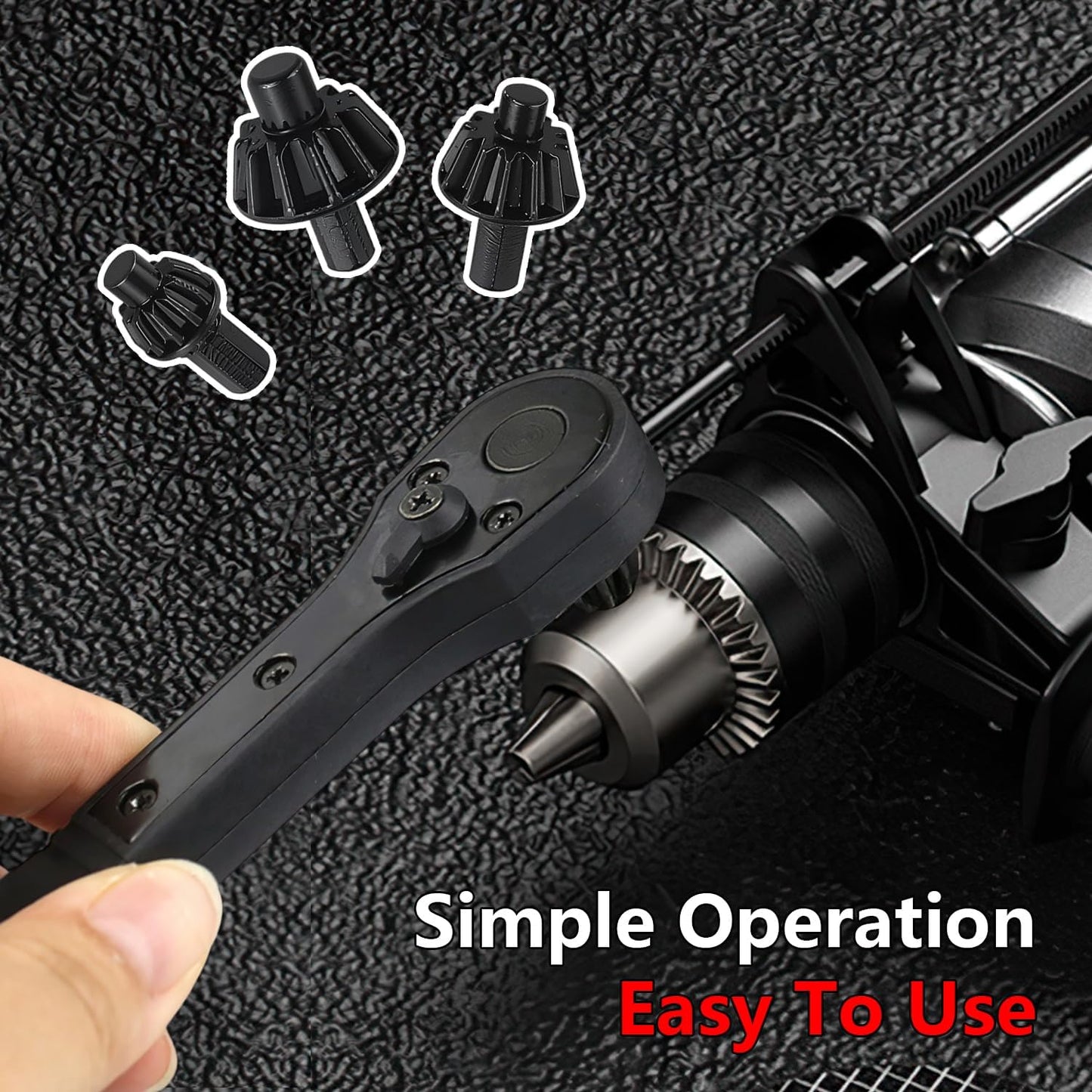 3 in 1 Drill Chuck Ratchet Spanner with Extended Arm for Added Torque Compatible with Most Electric Drills and Power Tools