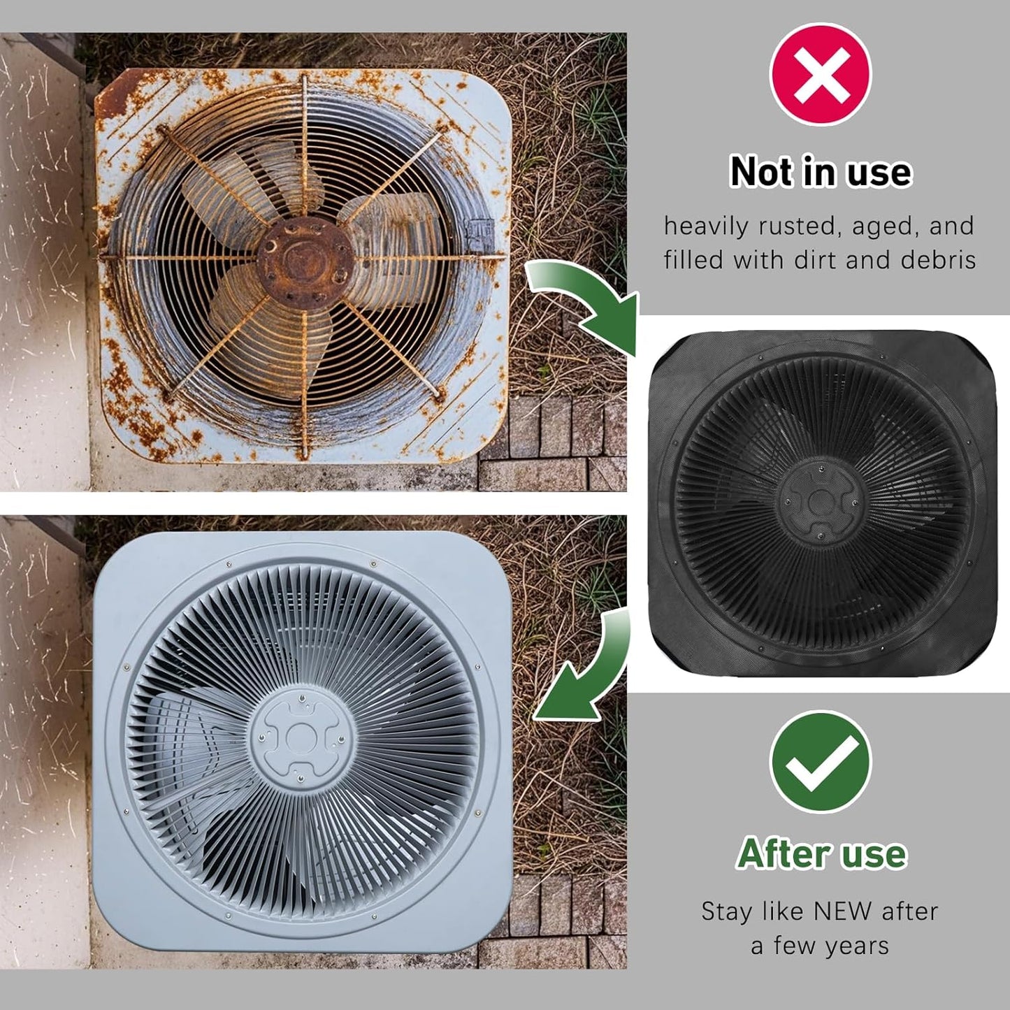26" x 26" Universal Central Air Conditioner Mesh AC Unit Cover for Outside