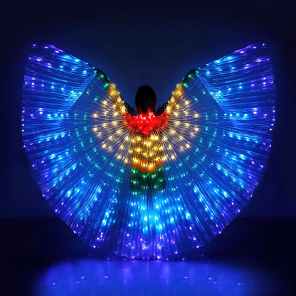 LED Angel Wings Light up Fairy Wings with Telescopic Sticks