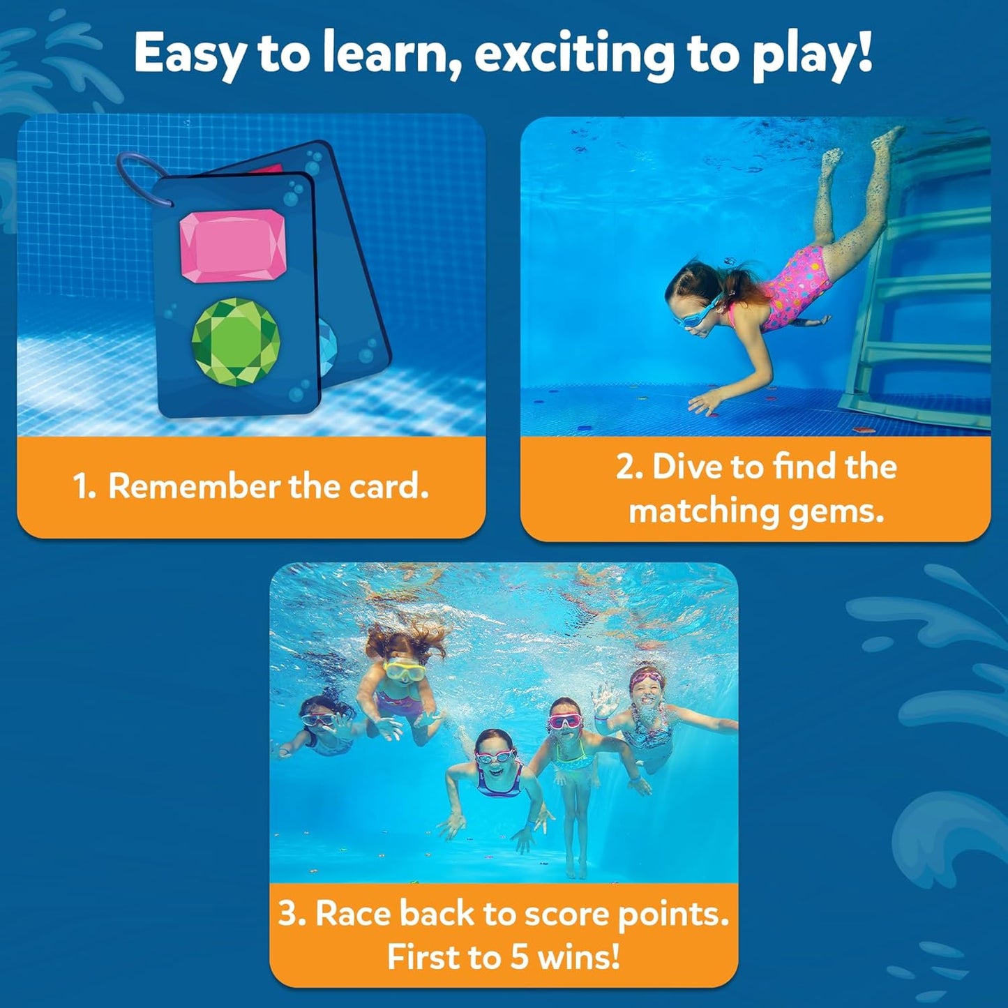 Pool Toys - Seek & Splash, Search & Find Water Game, Swimming Pool Dive Toy for Kids